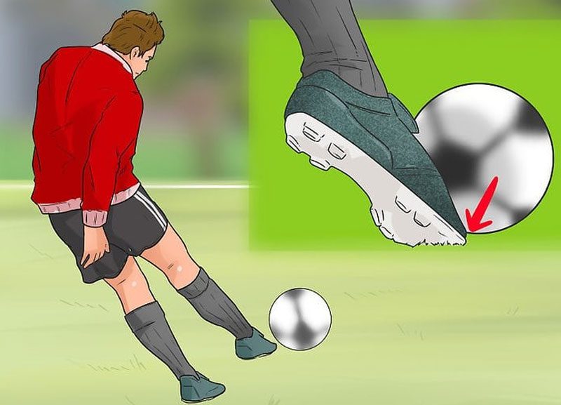 Kỹ thuật Sút bóng bằng cách sử dụng mu bàn chân cực cơ bản trong đá bóng phủi