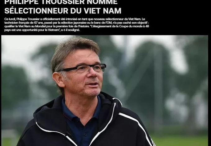 Báo thể thao của Pháp hào hứng trước thông tin HLV Troussier dẫn dắt đội tuyển Việt Nam