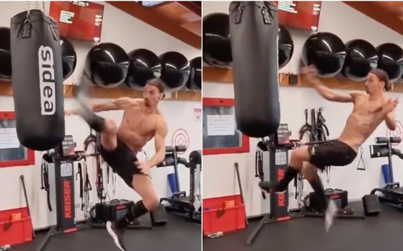 Để sút bóng mạnh Ibrahimovic thường có nhiều giờ tập luyện trong phòng gym