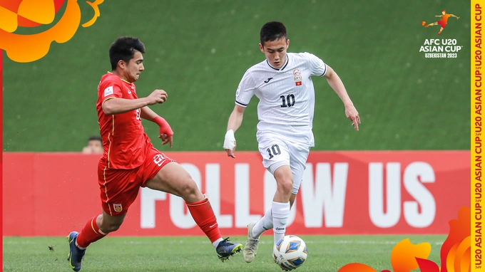 U20 Trung Quốc (áo đỏ) xuất sắc giành vé vào tứ kết giải U20 châu Á