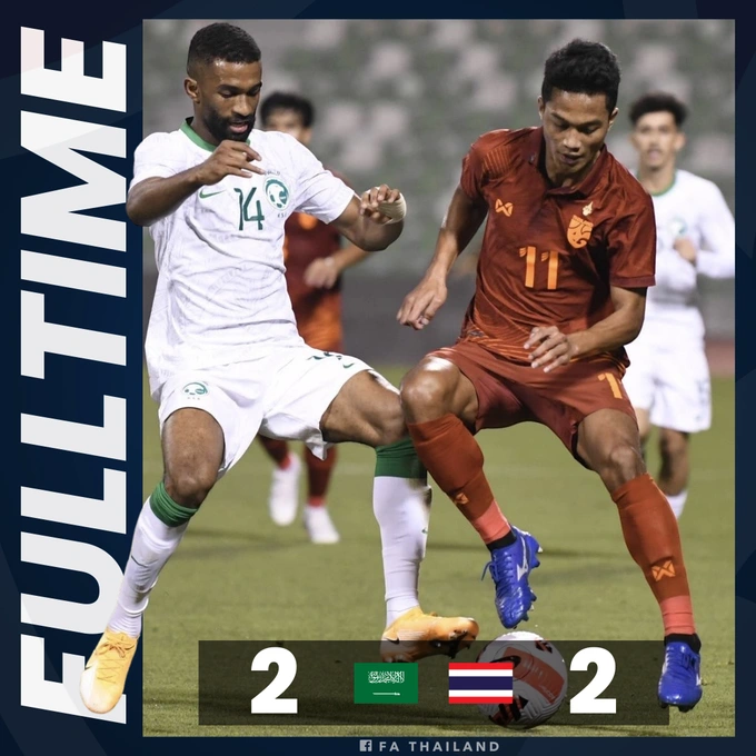 U23 Thái Lan cầm hòa U23 Saudi Arabia 2-2